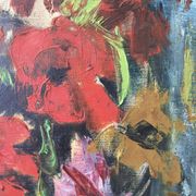 Old oil painting flowers