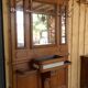 Oak and marble wall coat sores door