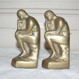 Pair of greenhouses books bronze the thinker by Rodin
