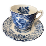 Coffee cup and its English earthenware saucer Mill Stream Johnson Bros