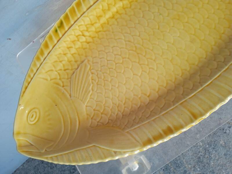 Sarreguemines fish dish vintage ep 1960