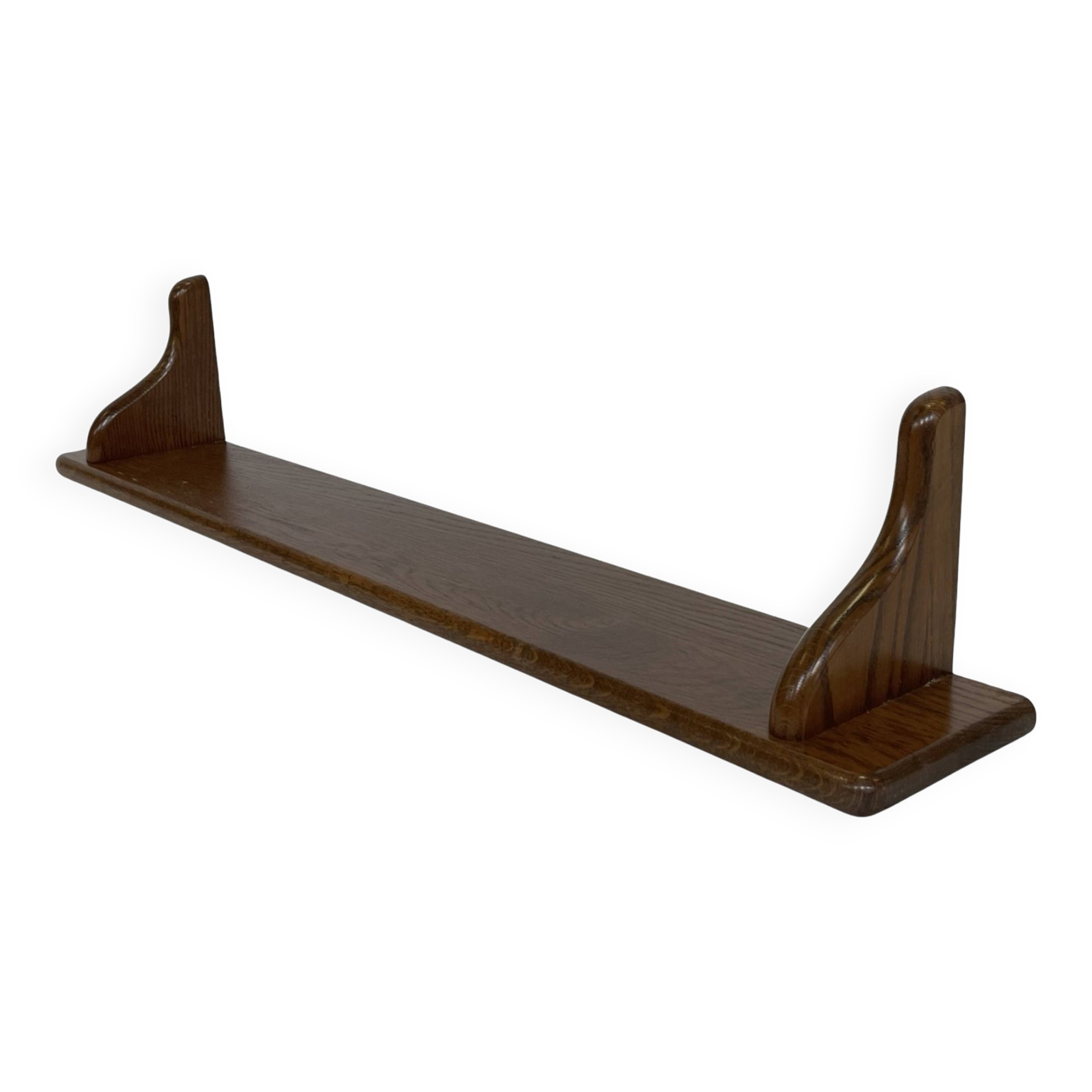 Vintage oak wall rack book shelf 1960s wood minimalist design