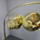 Lampe de sol Arc Danoise par Bilka en laiton et marbre, années 1970