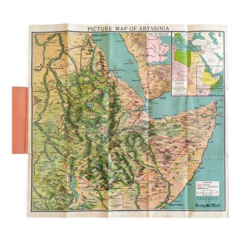 Beautiful bird's-eye view map of the Abyssinia region