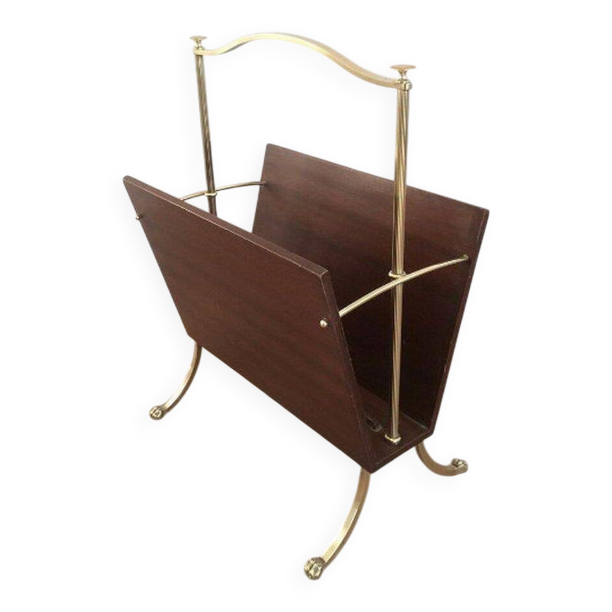 Magazine rack with claw feet. Maison Jansen