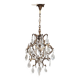 Rare old chandelier / lantern in patinated bronze, Louis XV style / working condition