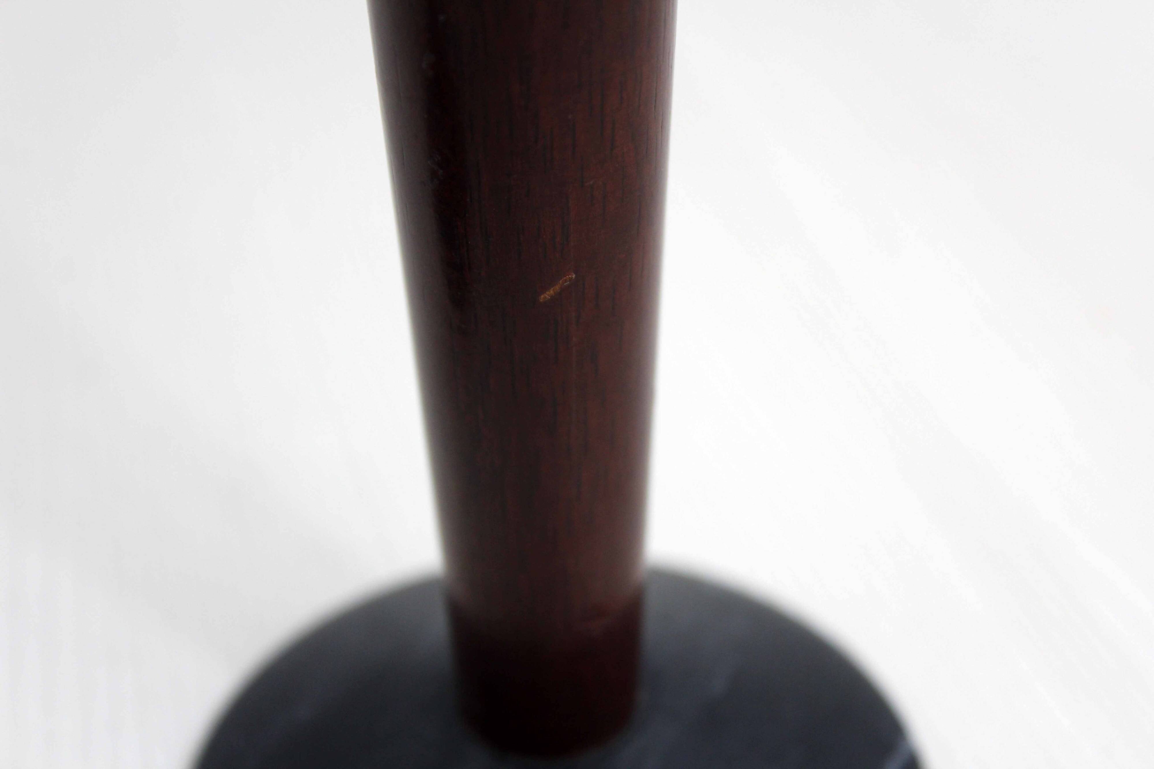 Pair of wood and stone candlesticks