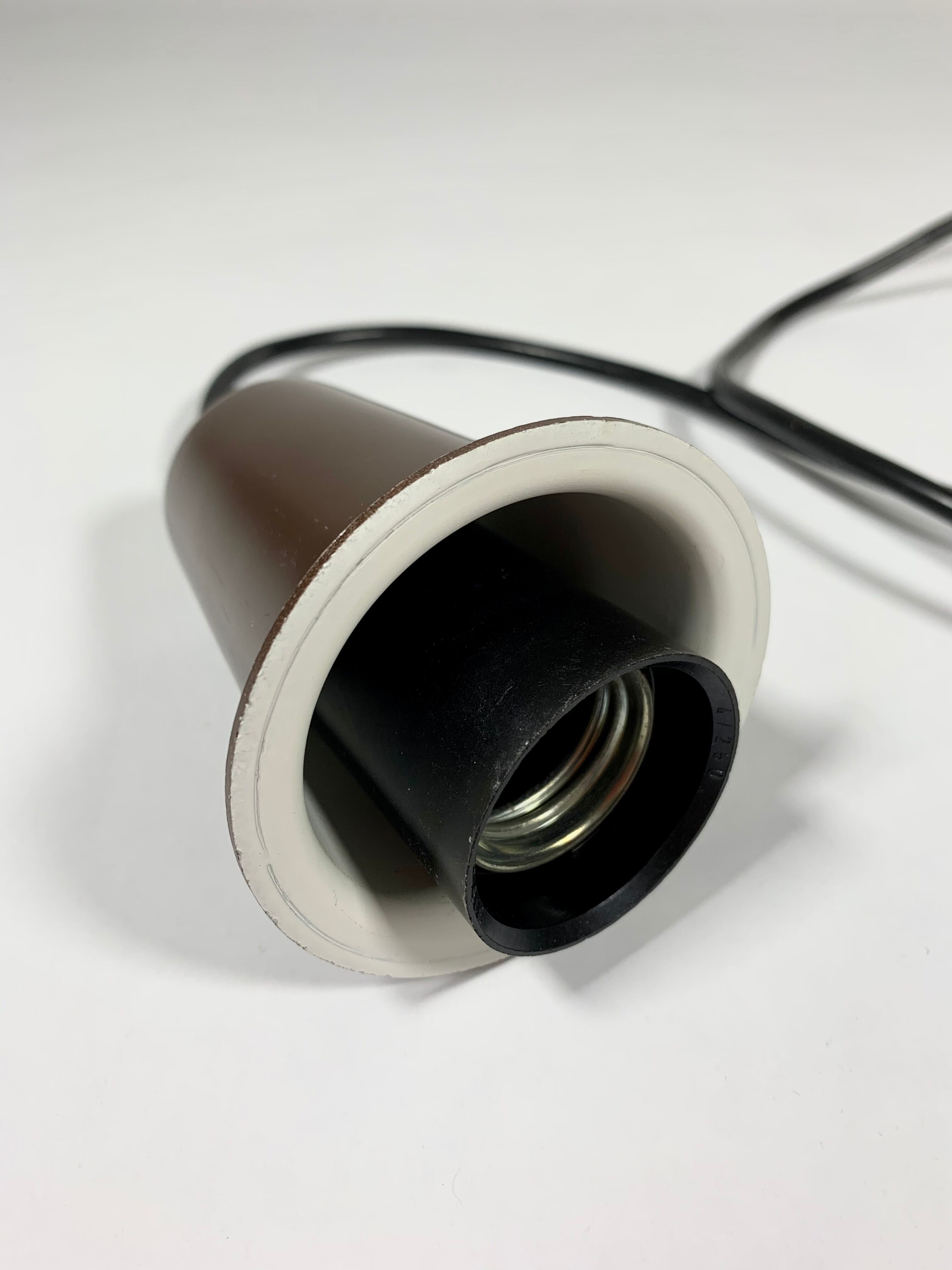 Suspension in chocolate lacquered aluminium produced in Denmark, Scandinavian design 1970-1980