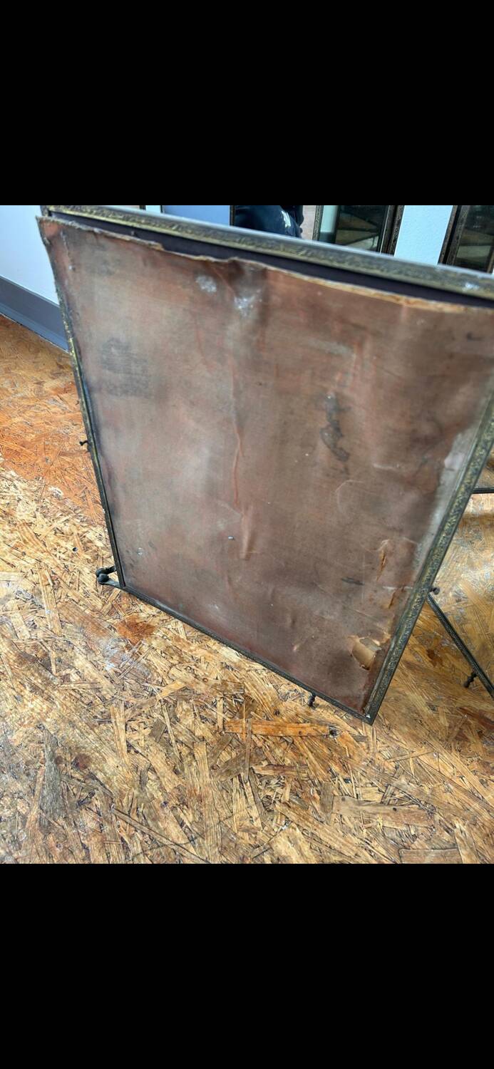 Vintage barber's triptych mirror