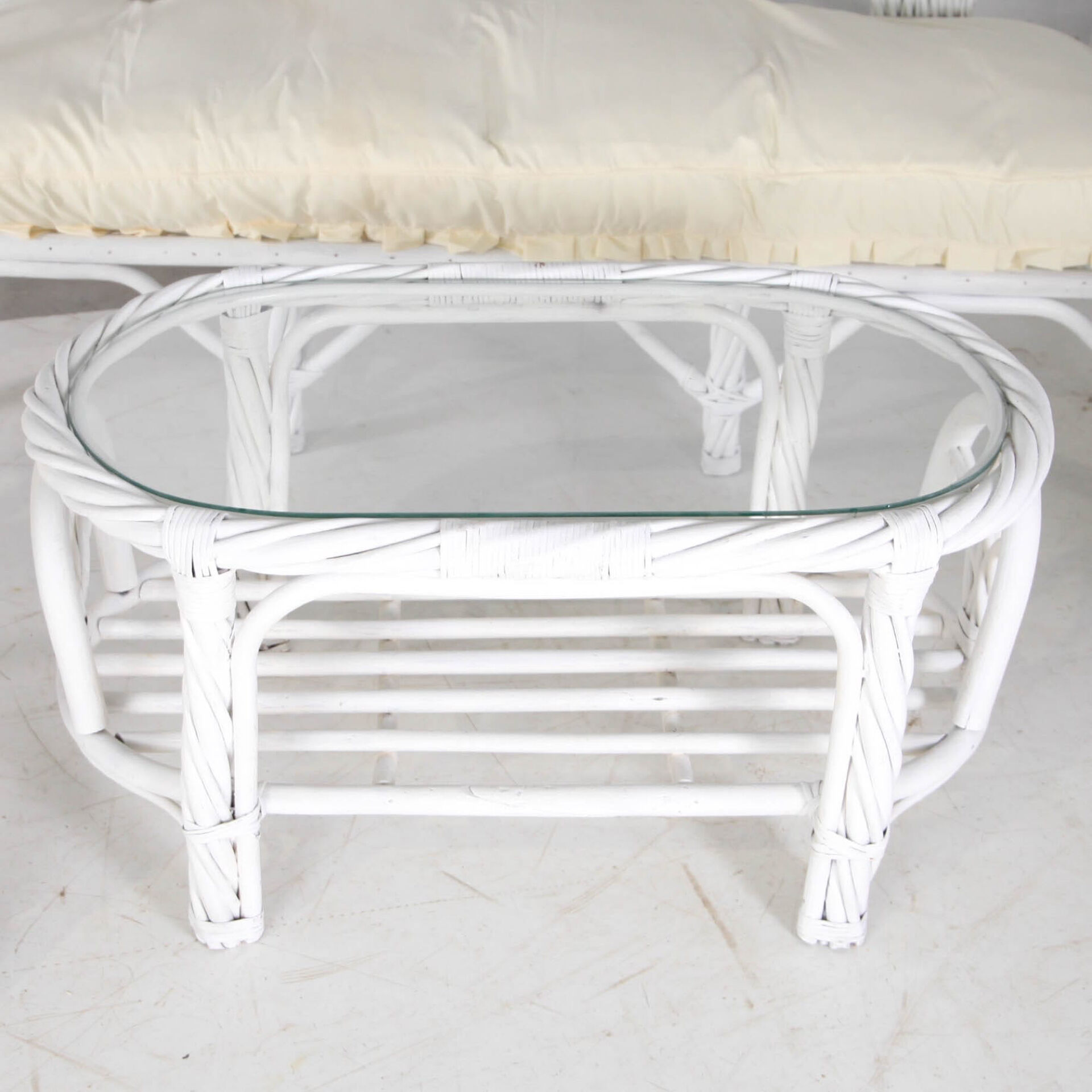 Bleached rattan living room