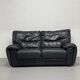 Anthracite grey leather sofa — Italian postmodern design
