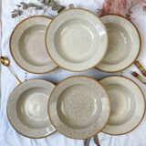 6 assiettes creuses en grès Tulowice