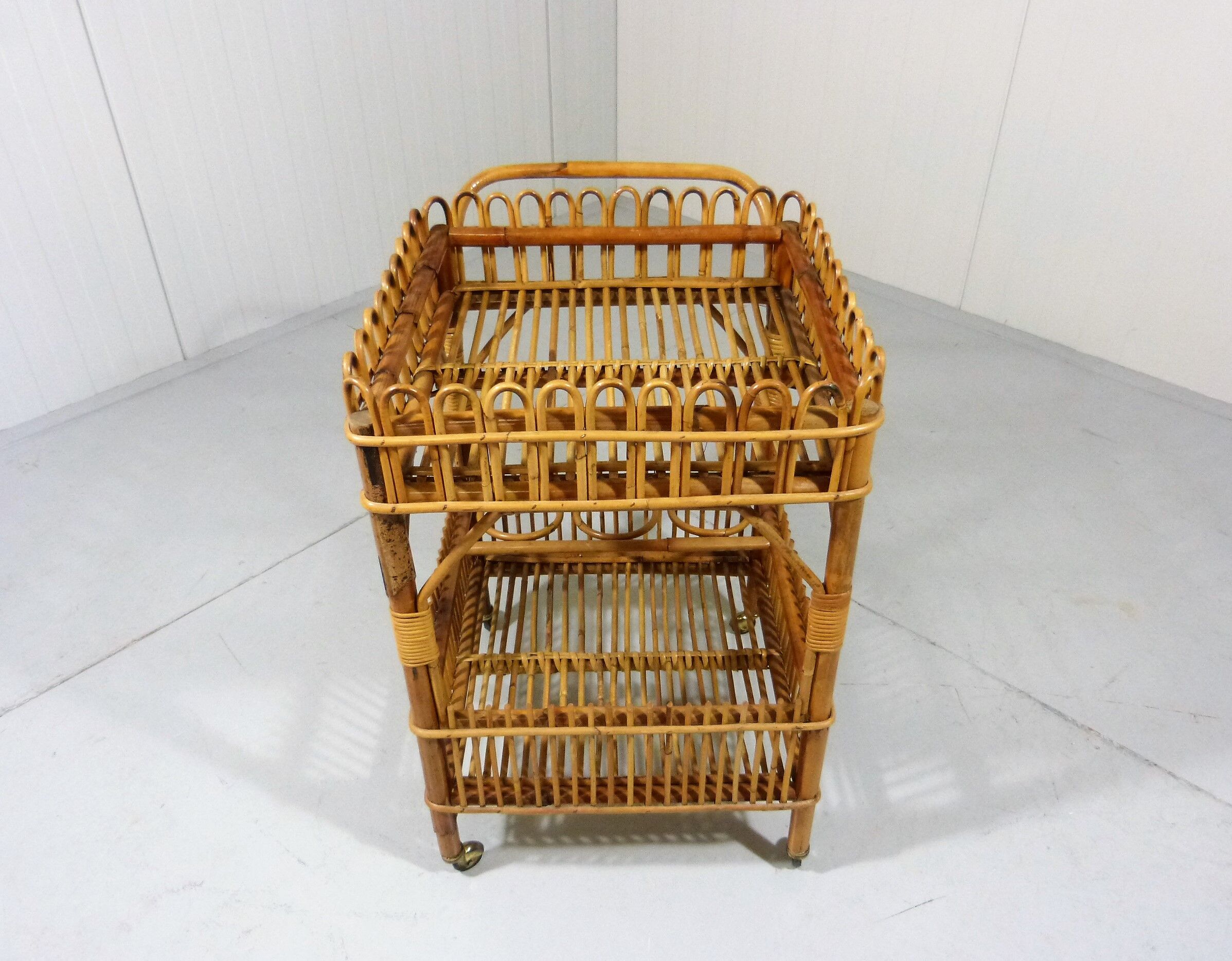 Rattan serving table 1950/60