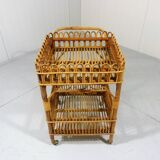 Rattan serving table 1950/60