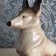 Porcelain shepherd dog, large decorative sculpture.