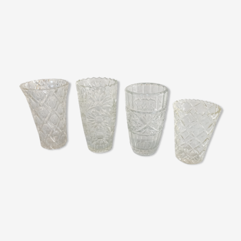 Quatre vases cristal de bohéme