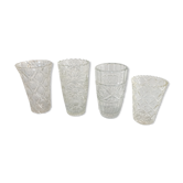 Four bohemian crystal vases