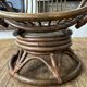 Pair of rotating rattan armchairs