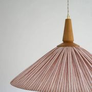 Suspension ELEONORE — 60 cm, lin et coton rayé terra