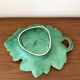 Vintage barbotine leaf faience dish empty pocket Sarreguemines