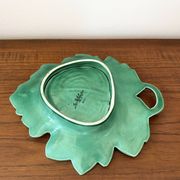 Plat Coupe Vide poche Vintage barbotine feuille faïence Sarreguemines