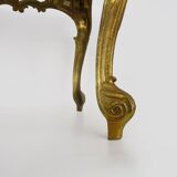 Table basse structure en laiton et plateau en marbre. Années 60