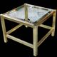 Petite table basse bout de canapé design métal doré