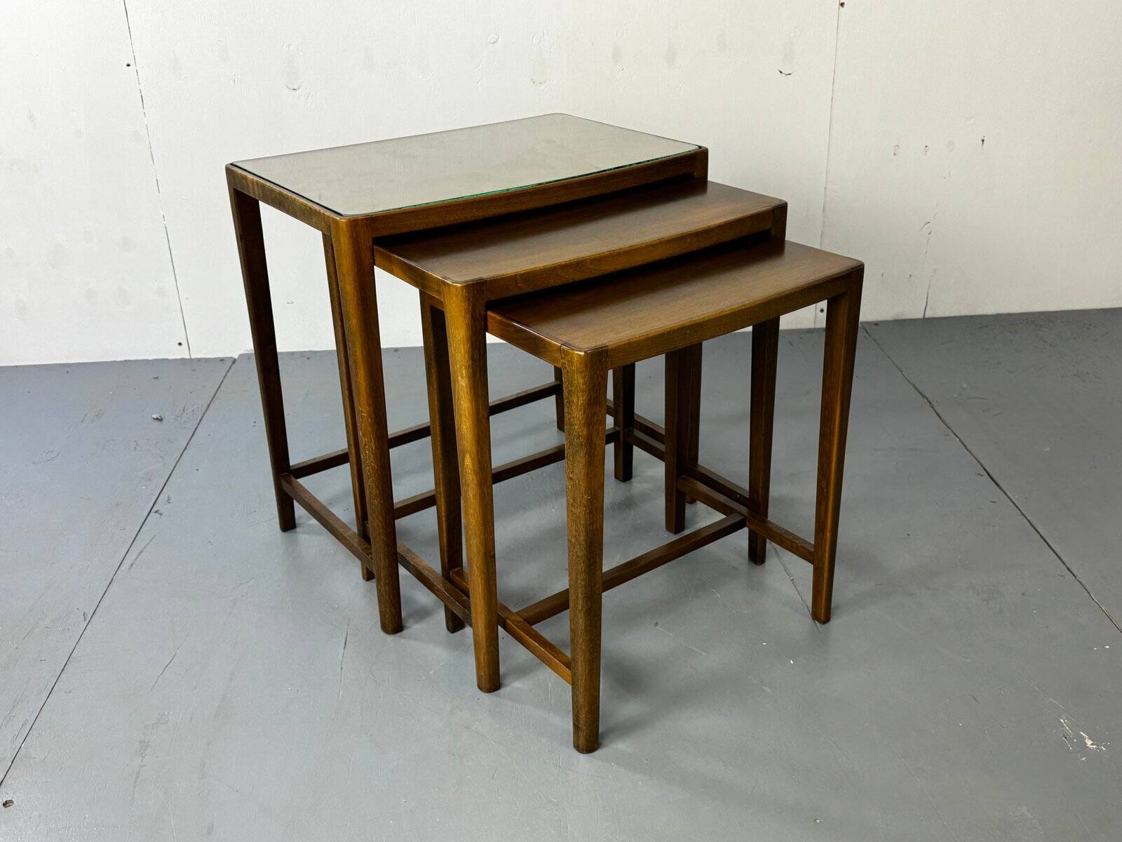 Set of vintage Danish modernist nesting tables from the mid-century, 1960s, set of 3.