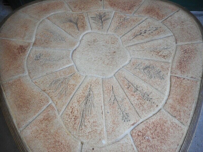 Coffee table signee Barrois faussile vintage