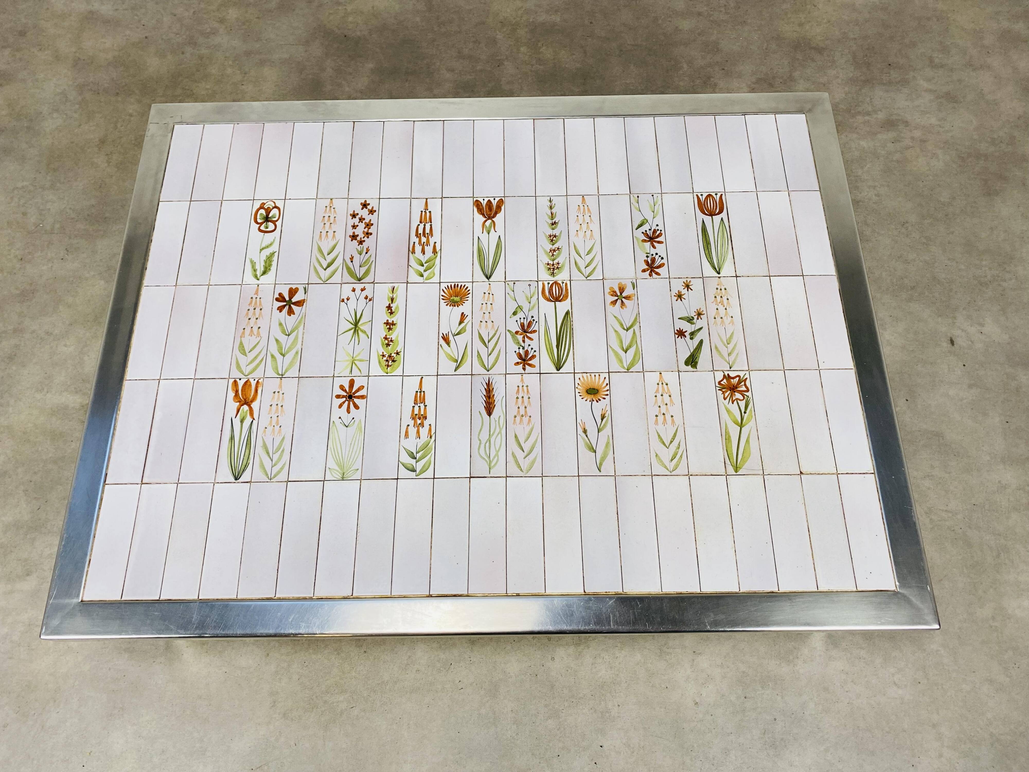 1950s ceramic coffee table, made from Roger Capron tiles