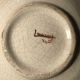 Empty cup pocket in cracked earthenware decoration plums signed Lauray