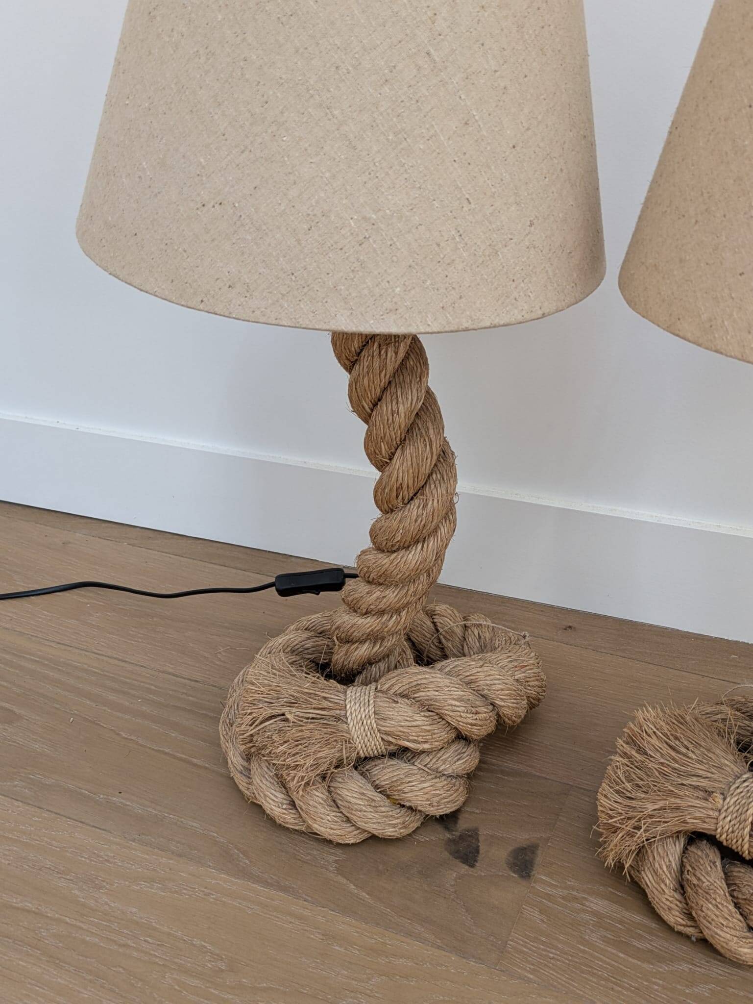 Paire lampes corde vintage