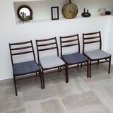 Set of 4 Scandinavian chairs in Rio rosewood