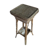 Rattan side table