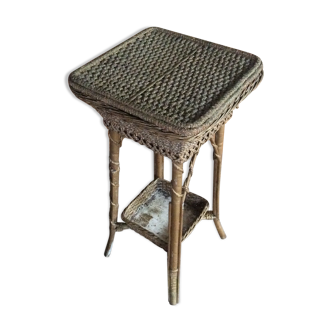 Rattan side table