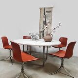 Vintage marble low dining table PK54 Poul Kjaerholm for Fritz Hansen 1990