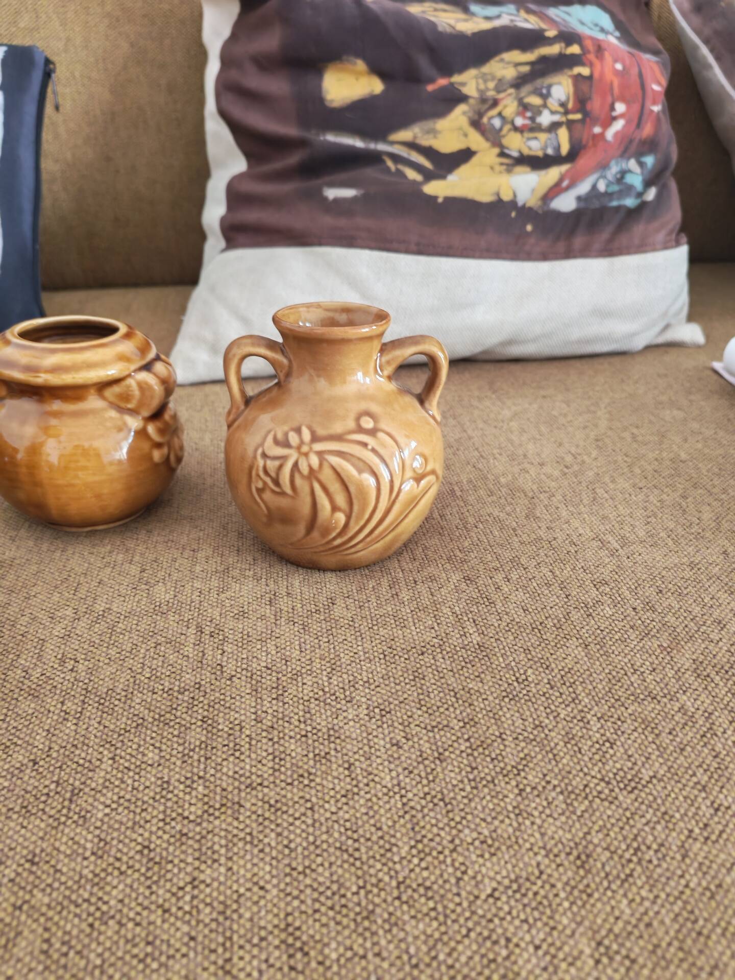Lot de 5 mini vases pichets rétro en céramique émaillée 