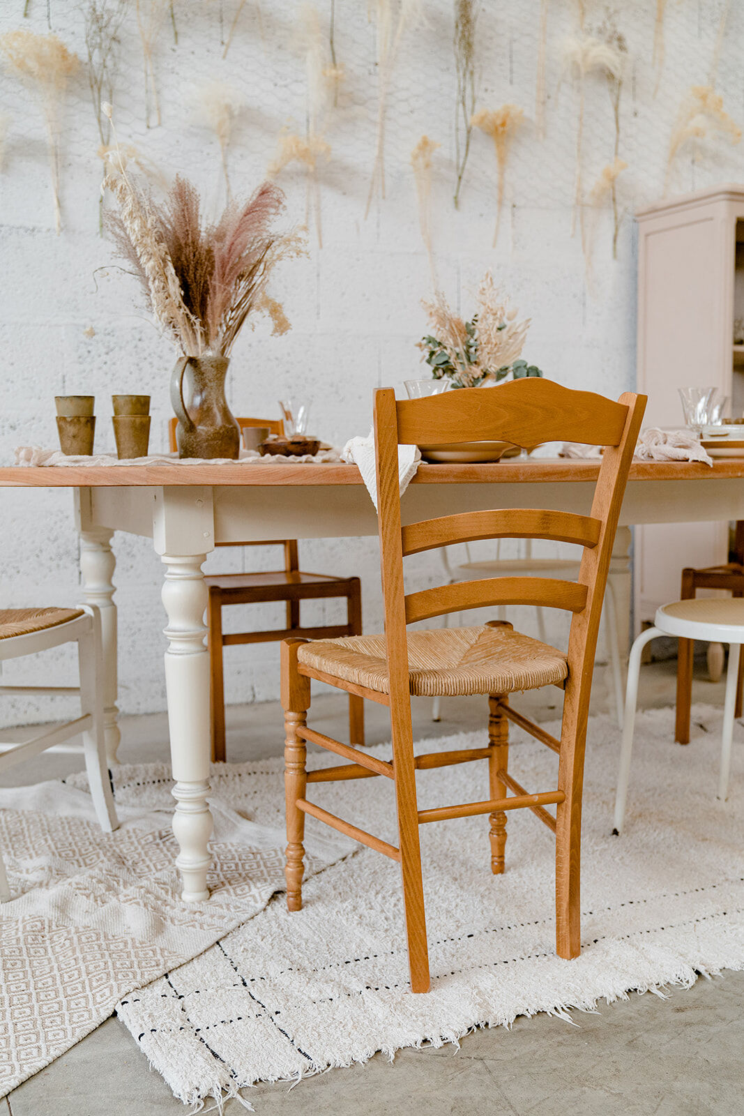 Oval marquetry table – solid wood