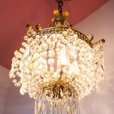 Antique French bronze chandelier with tassels circa 1900