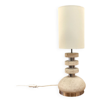 1970's Scarnicci Travertine Table Lamp