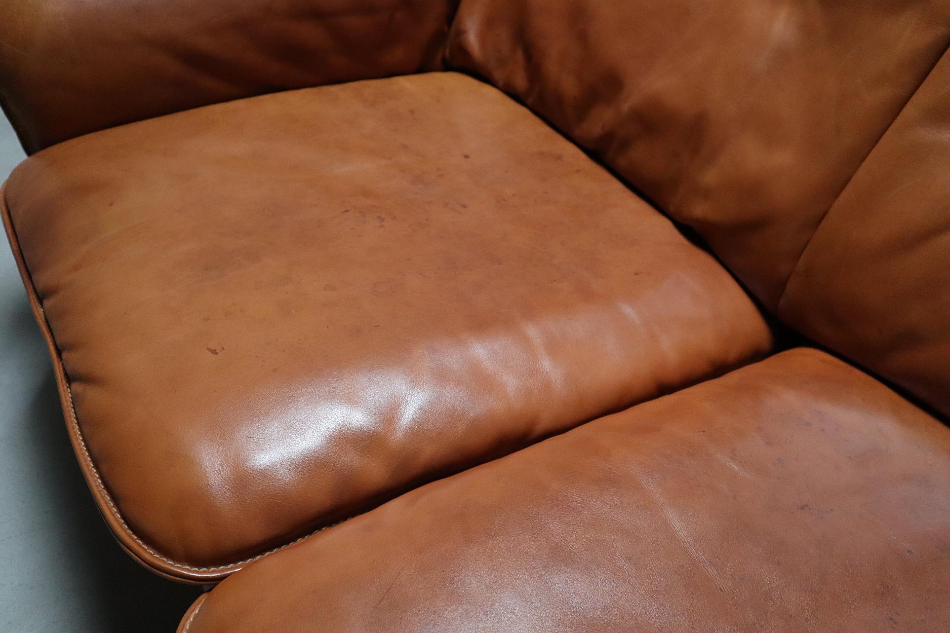 Canapé DS-16 en cuir cognac de De Sede