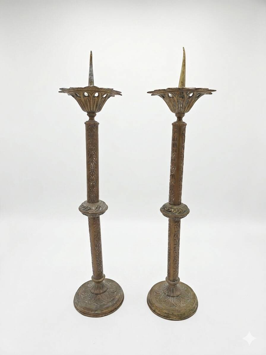 Pair of old candlesticks