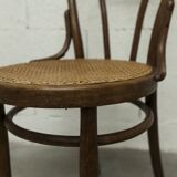 1920s curved wooden cane bistro chair