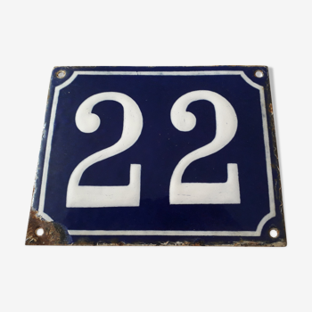 Plaque émaillée numéro de rue