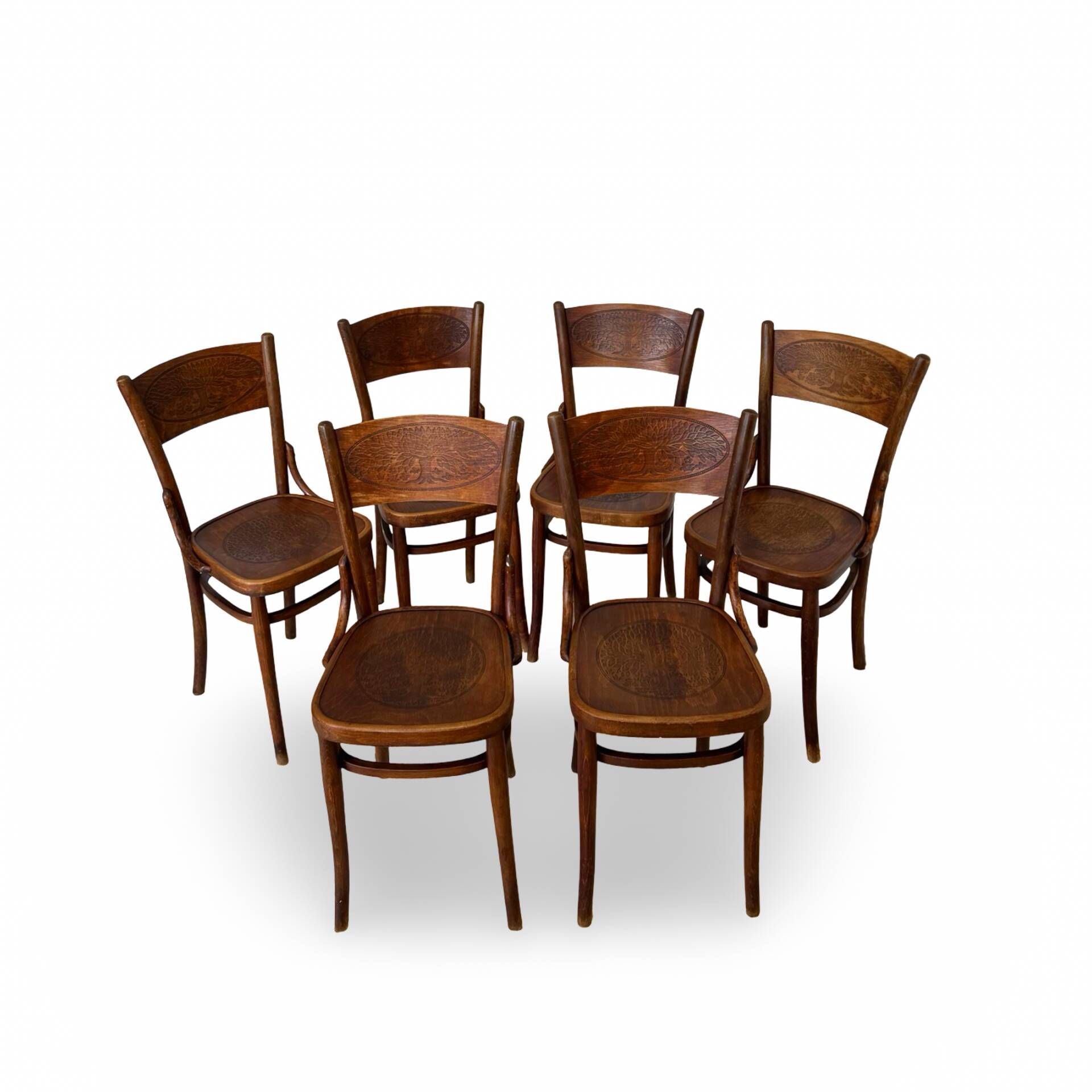Set of six Authentic antique bentwood chairs, Antonio Volpe