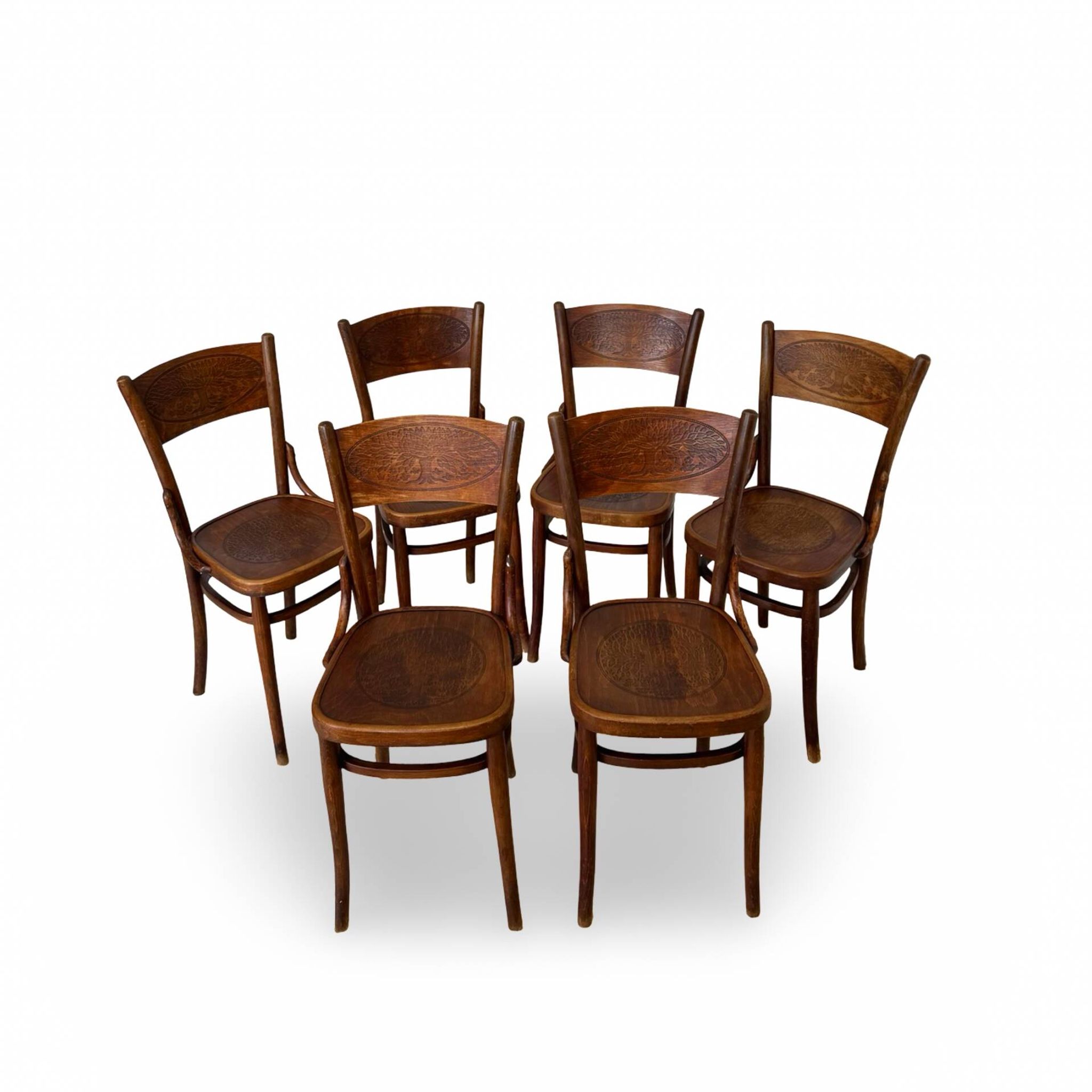Set of six Authentic antique bentwood chairs, Antonio Volpe