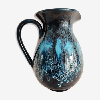 Blue ceramic vintage pitcher