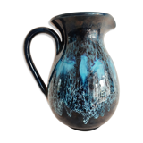 Blue ceramic vintage pitcher