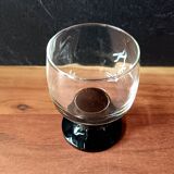 10 14cl glasses on black stems, Luminarc France, Milord 5 model