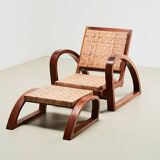 Fauteuil + Ottoman Francis Jourdain France années 1920